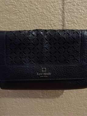 kate spade ♠️ Perri Lane Black Embossed Leather Crossbody Bag
